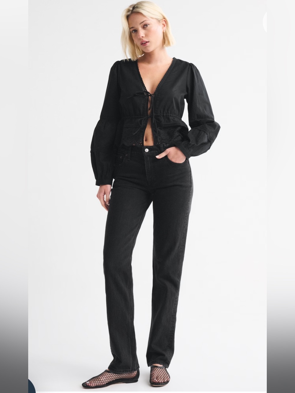 Abercrombie & Fitch Black Straight Leg Jeans